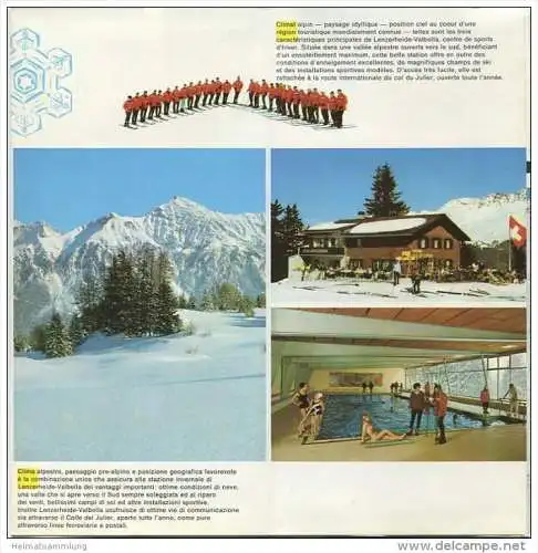 Lenzerheide Valbella 1970 - Faltblatt mit 17 Abbildungen - Liste der Hotels Pensionen und Berggasthäuser - Veranstaltung