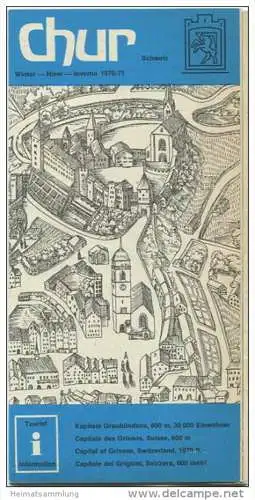 Chur 1970 - Tourist-Information Verkehrsbüro Chur - 12 Seiten Informationen und 2 Abbildungen