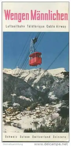 Wengen Männlichen - Luftseilbahn - Faltblatt mit 20 Abbildungen