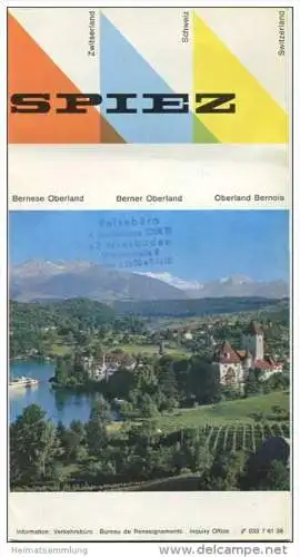 Spiez 1966 - Faltblatt mit 16 Abbildungen - Hotelverzeichnis mit Ortsplan