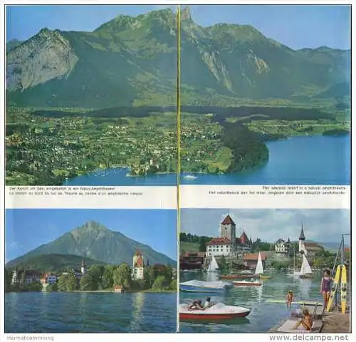 Spiez 1966 - Faltblatt mit 16 Abbildungen - Hotelverzeichnis mit Ortsplan