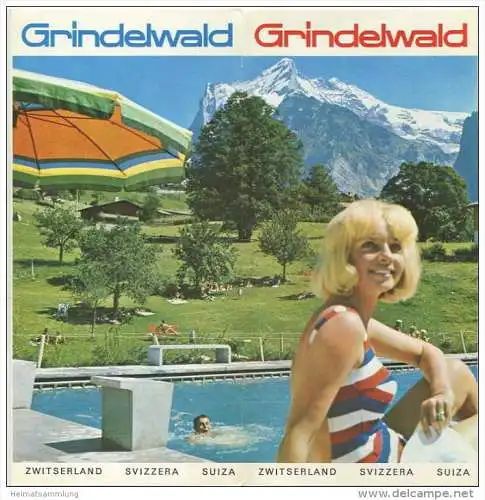 Grindelwald Sommer 1967 - Faltblatt mit 20 Abbildungen - Veranstaltungs- und Hotel-Verzeichnis