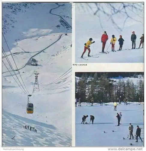 Pontresina 1970 - Faltblatt mit 9 Abbildungen - Hotelliste mit 33 Abbildungen der Hotels - Ortsplan - Skischulpreise