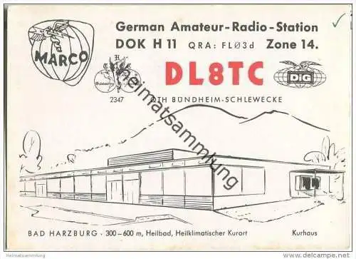 QSL - QTH - Funkkarte - DL8TC - Bad Harzburg-Schlewecke - 1969