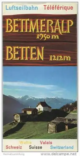 Bettmeralp - Betten - Luftseilbahn - Faltblatt mit 10 Abbildungen - Relief/M. Bieder