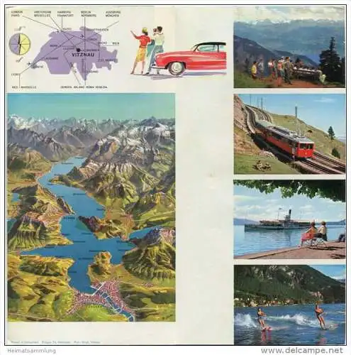 Vitznau 1965 - Faltblatt mit 14 Abbildungen - Vitznau Hotel-Tarife - Faltblatt mit 20 Abbildungen