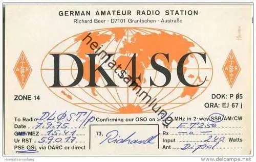 QSL - QTH - Funkkarte - DK4SC - Weinsberg-Grantschen - 1975