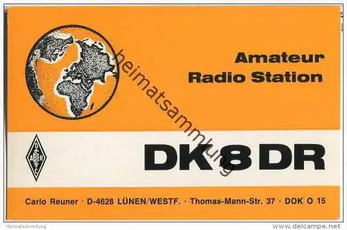 QSL - QTH - Funkkarte - DK8DR - Lünen - 1975