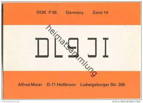 QSL - Funkkarte - DL9JI - Heilbronn - 1975