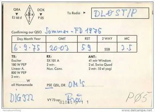 QSL - Funkkarte - DL9JI - Heilbronn - 1975