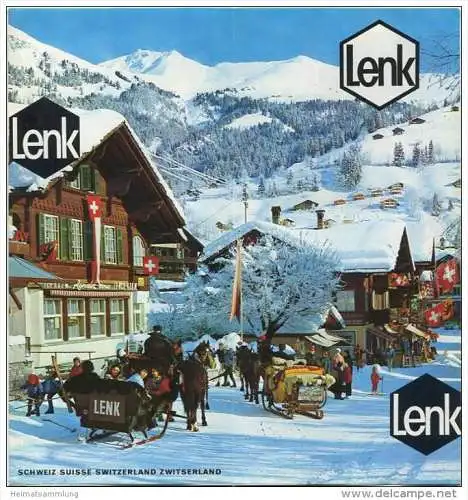 Lenk 1971 - Faltblatt mit 30 Abbildungen - Hotelliste - Ortsplan