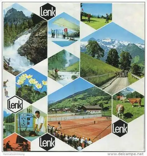 Lenk 1971 - Faltblatt mit 30 Abbildungen - Hotelliste - Ortsplan