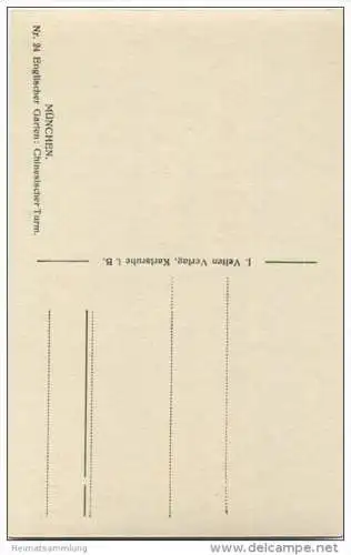 München - Englischer Garten - Chinesischer Turm - Foto-AK 20er Jahre