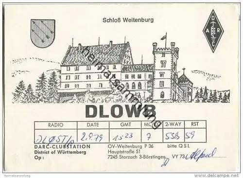 QSL - QTH - Funkkarte - DL0WB - Starzach-Börstingen - 1979