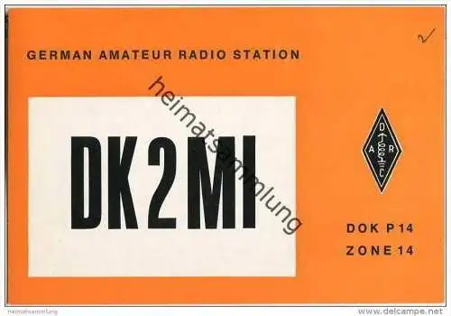 QSL - QTH - Funkkarte - DK2MI - Laupheim - 1969