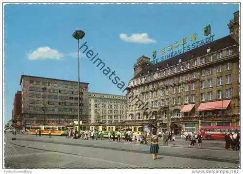 Essen - Bahnhofsvorplatz mit Hotel Handelshof und Hauptpost 60er Jahre - AK Grossformat