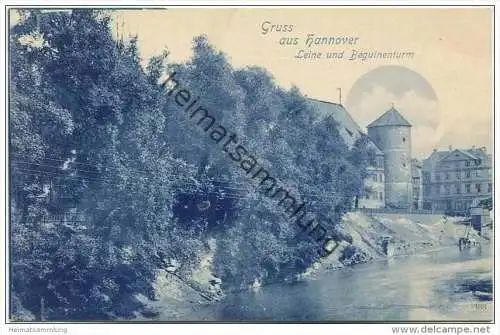 Gruss aus Hannover - Leine und Beguinenturm ca. 1900