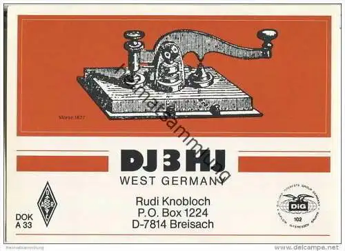 QSL - QTH - Funkkarte - DJ3HJ - Breisach - 1979