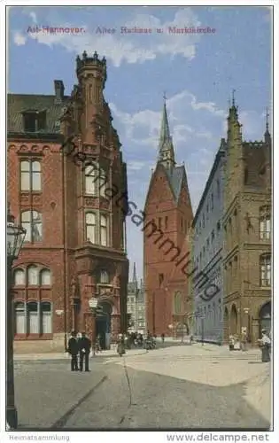 Hannover - Altes Rathaus und Marktkirche ca. 1910