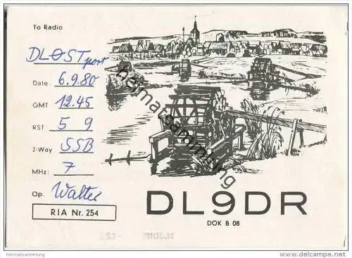 QSL - QTH - Funkkarte - DL9DR - Kleinseebach - Möhrendorf - 1980