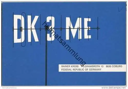 QSL - QTH - Funkkarte - DK3ME - Coburg - 1969