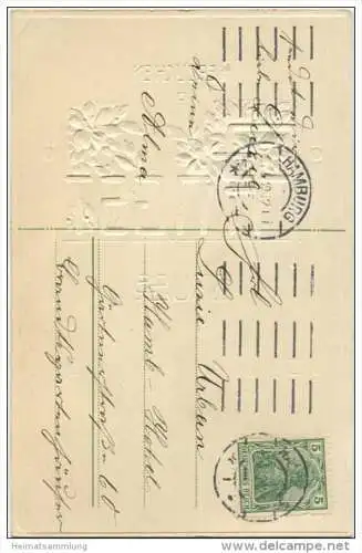 Herzlichen Pfingstgruss- Prägedruck - Jugendstil