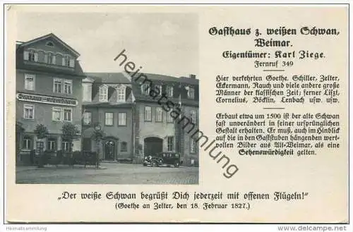 Weimar - Gasthaus zum weissen Schwan - Eigentümer Karl Ziege