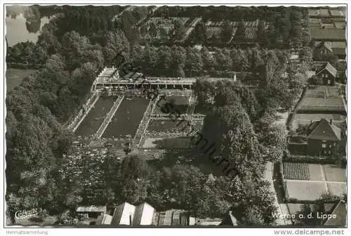 Werne - Freibad - Luftbild - Foto-AK 1961