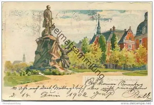 Leipzig - Bismarckdenkmal - Flaggenstempel