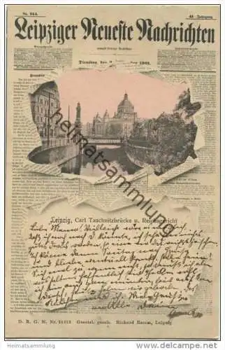 Leipzig - Zeitung - Leipziger Neueste Nachrichten - Carl Tauchnitzbrücke und Reichsgericht