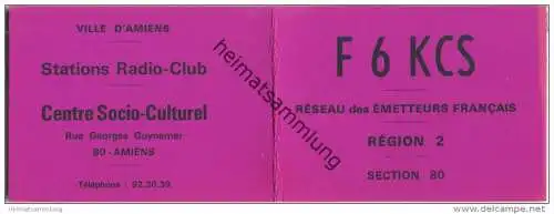 QSL - QTH - Funkkarte - F6KCS - Amiens - Frankreich - 1971