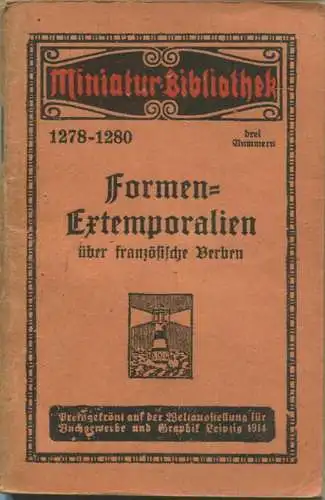 Miniatur-Bibliothek Nr. 1278-1280 - Formen Extemporalien über französische Verben von Herbert Held - 8cm x 12cm - 88 Sei