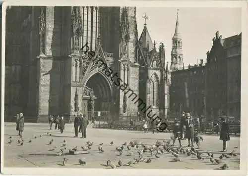 Hamburg - Tauben vor der Nikolai-Kirche - Foto-AK Grossformat - Verlag Hans Andres Hamburg