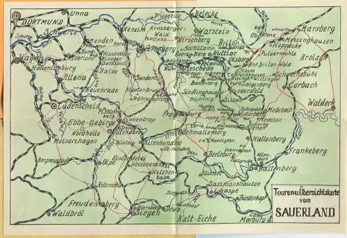 Miniatur-Bibliothek Nr. 1131-1132 - Reiseführer Sauerland mit farbigem Plan - 8cm x 12cm - 86 Seiten ca. 1910 - Verlag f