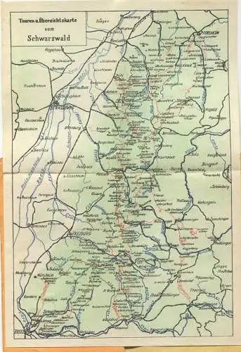 Miniatur-Bibliothek Nr. 1129-1130 - Reiseführer Schwarzwald mit farbigem Plan - 8cm x 12cm - 62 Seiten ca. 1910 - Verlag