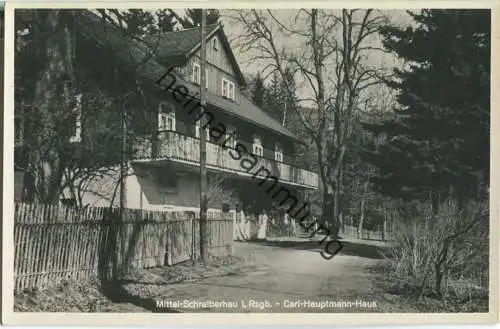 Szklarska Poreba - Mittel-Schreiberhau - Carl-Hauptmann-Haus - Foto-Ansichtskarte - Verlag Max Umlauf Hirschberg