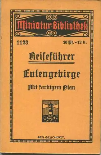 Miniatur-Bibliothek Nr. 1123 - Reiseführer Eulengebirge mit farbigem Plan - 8cm x 12cm - 40 Seiten ca. 1910 - Verlag für
