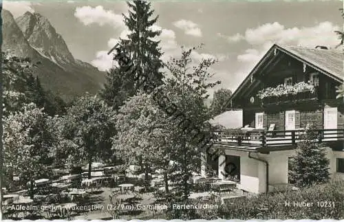 Höllental - Knappenhäuser - Höllentalgletscher - Foto-Ansichtskarte - Verlag Hans Huber Garmisch-Partenkirchen