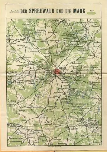 Miniatur-Bibliothek Nr. 1108 - Reiseführer Der Spreewald und die Mark mit einer farbigen Karte - 8cm x 12cm - 38 Seiten