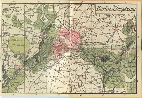 Miniatur-Bibliothek Nr. 1101 - Reiseführer Berlin-Umgebung mit einem farbigen Plan - 8cm x 12cm - 88 Seiten ca. 1910 - V