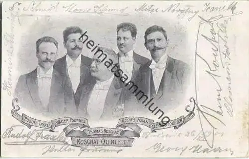 Koschat Quintett - Rudolf Traxler - Walter Fournes - Clemens Fochler - Georg Haan - Thomas Koschat - original Autogramme