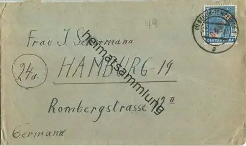 Brief Berlin - 20 Pf. Rotaufdruck (überfrankiert) - Fernbrief nach Hamburg
