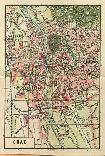 Miniatur-Bibliothek Nr. 992-993 - Reiseführer Graz und Umgebung mit einem Stadtplan und 11 Abbildungen - 8cm x 12cm - 56