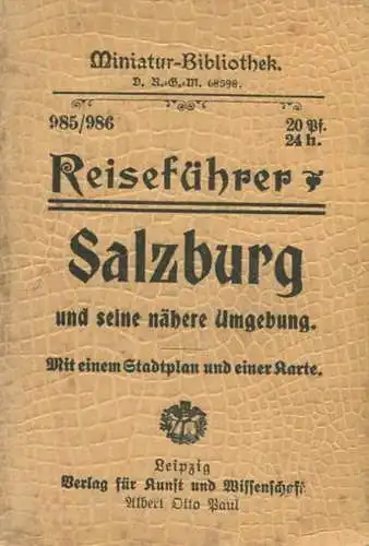 Miniatur-Bibliothek Nr. 985/986 - Reiseführer Salzburg und seine nähere Umgebung mit einem Stadtplan - 8cm x 12cm - 56 S
