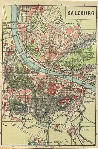 Miniatur-Bibliothek Nr. 985/986 - Reiseführer Salzburg und seine nähere Umgebung mit einem Stadtplan - 8cm x 12cm - 56 S