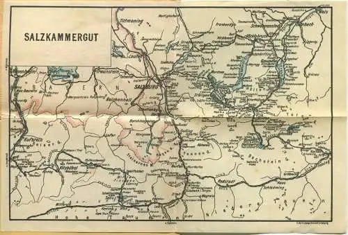 Miniatur-Bibliothek Nr. 978/979 - Reiseführer Das Salzkammergut mit einer Karte von Dr. Paul Sakolowski - 8cm x 12cm - 6