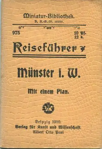 Miniatur-Bibliothek Nr. 975 - Reiseführer Münster i. W. mit einem Plan von Marie Findeklee - 8cm x 12cm - 48 Seiten ca.