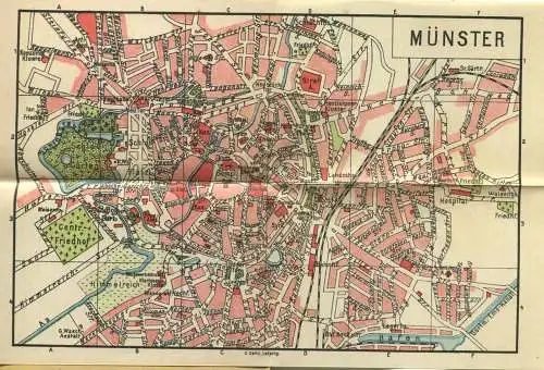 Miniatur-Bibliothek Nr. 975 - Reiseführer Münster i. W. mit einem Plan von Marie Findeklee - 8cm x 12cm - 48 Seiten ca.