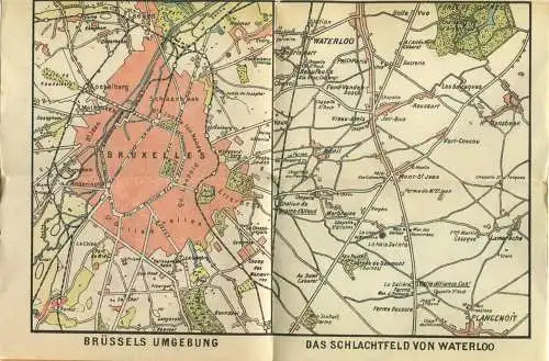 Miniatur-Bibliothek Nr. 963 - Reiseführer Brüssels Umgebung und das Schlachtfeld von Waterloo mit zwei Karten von Dr. Pa