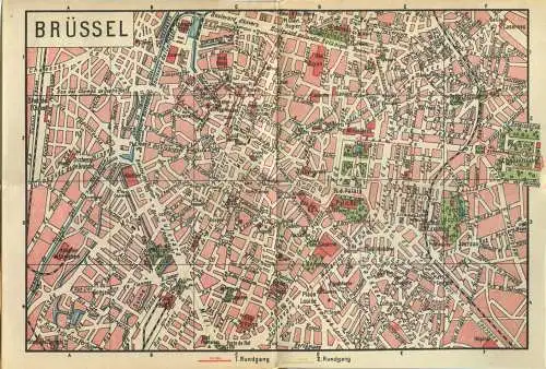 Miniatur-Bibliothek Nr. 961/962 - Reiseführer Brüssel mit einem Stadtplan von Dr. Paul Sakolowski - 8cm x 12cm - 96 Seit